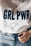 Women GRL PWR letters print T-shirt