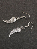 Personalized Retro Minimalist Angel Wings Pendant Earrings