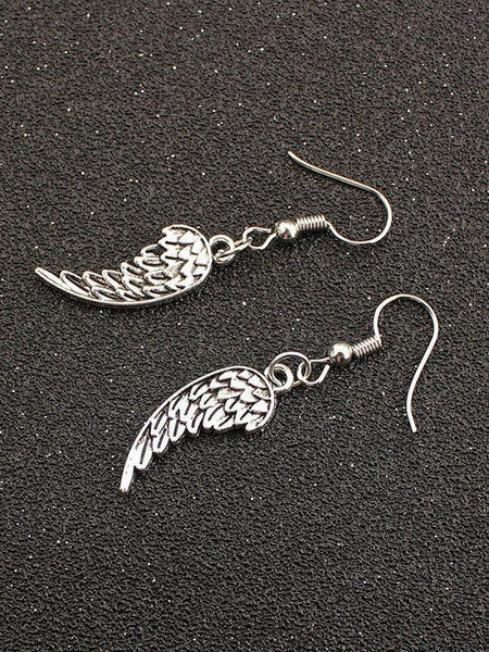 Personalized Retro Minimalist Angel Wings Pendant Earrings