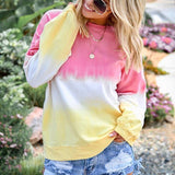 Casual Long Sleeve Multicolor Loose Blouse