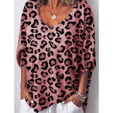 Fashion V Neck Leopard Blouse