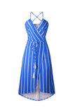 WanaDress V Neck Striped Midi Dress