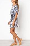 WanaDress Leopard Printed Flounce Design Mini Dress