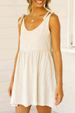 WanaDress Bow-tie Design Mini Dress(Nonelastic)
