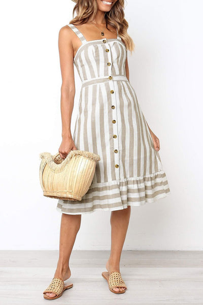 WanaDress Striped Buttons Dress