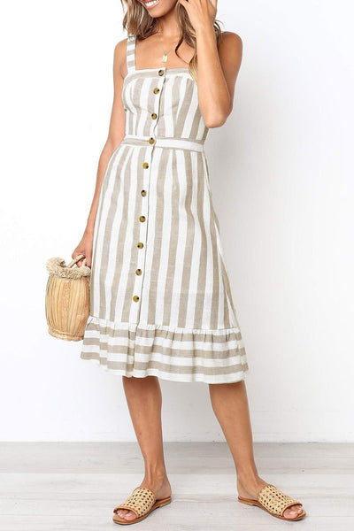 WanaDress Striped Buttons Dress