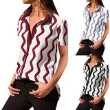 Casual Stripe Lapel Neck Shirts