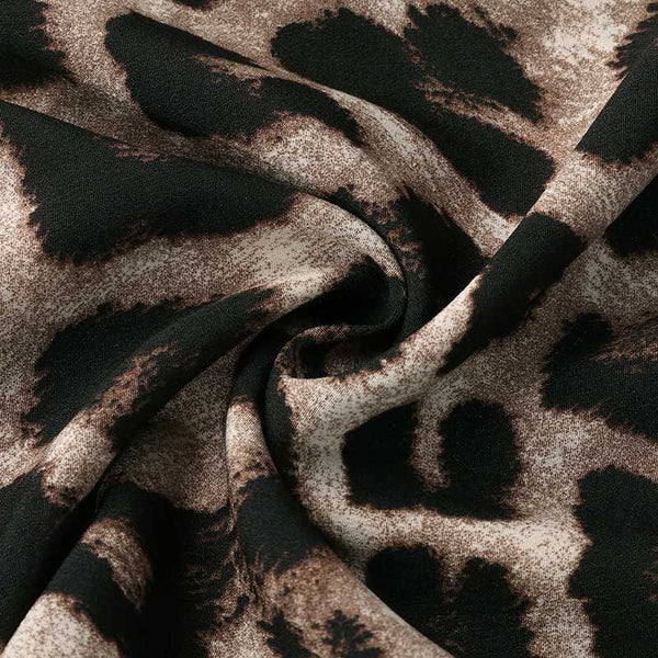 Women Loose Leopard Print Shirt Collar Long Sleeves Tops