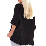 Casual Loose Solid Color Blouse