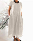 Loose Style Linen Maxi Dress