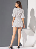 Women New Design Split-joint Lace-up Mini Dress