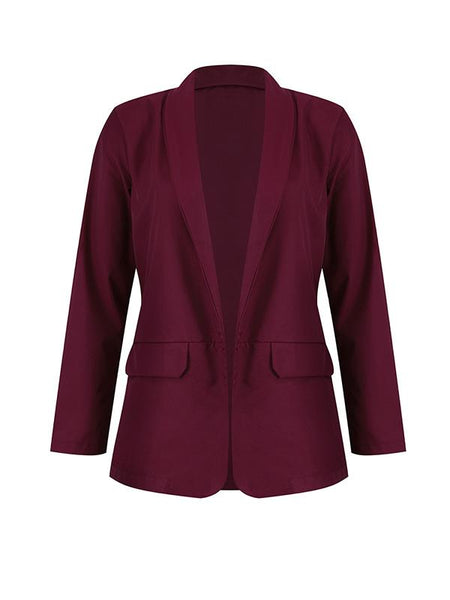 Plain Lapel Autumn Office Lady Chic Woman Blazer