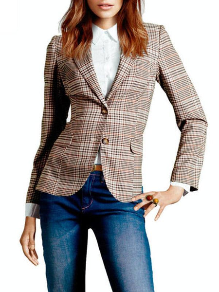 Hot Grid Woman Autumn Fashion Blazer