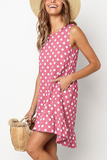 WanaDress Sleeveless Ruffled Polka Dot Mini Dress