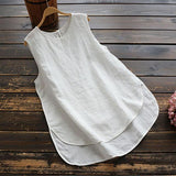 Simple Solid Color Sleeveless Blouse