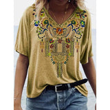 Women V-Neck Boho Summer Blouse