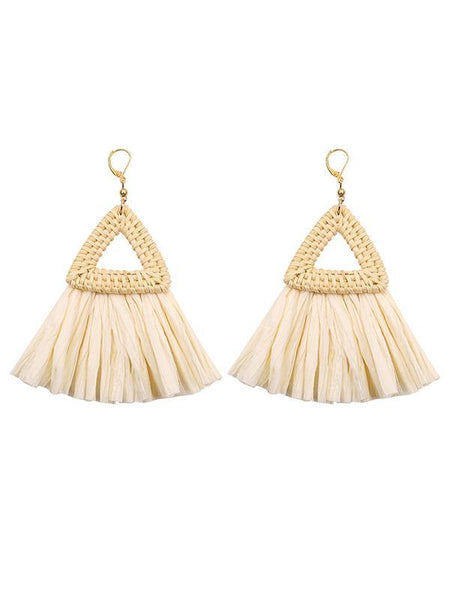 Raffia National Knitting Earrings