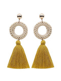 Raffia National Knitting Earrings