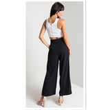 Loose mid-rise half-length sexy cropped trousers