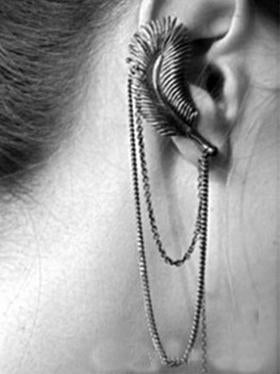 Punk Feather Tassels Pattern Earrings