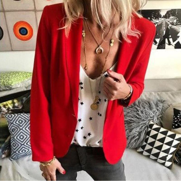 Female 5 Colors Fashion Chic Work Elegant Lady Blazer