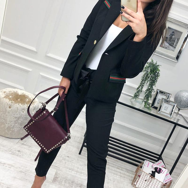 Lapel Long Sleeve Button Fashion Blazers