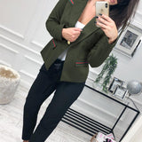 Lapel Long Sleeve Button Fashion Blazers