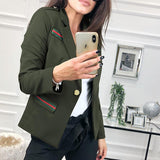 Lapel Long Sleeve Button Fashion Blazers