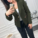 Lapel Long Sleeve Button Fashion Blazers