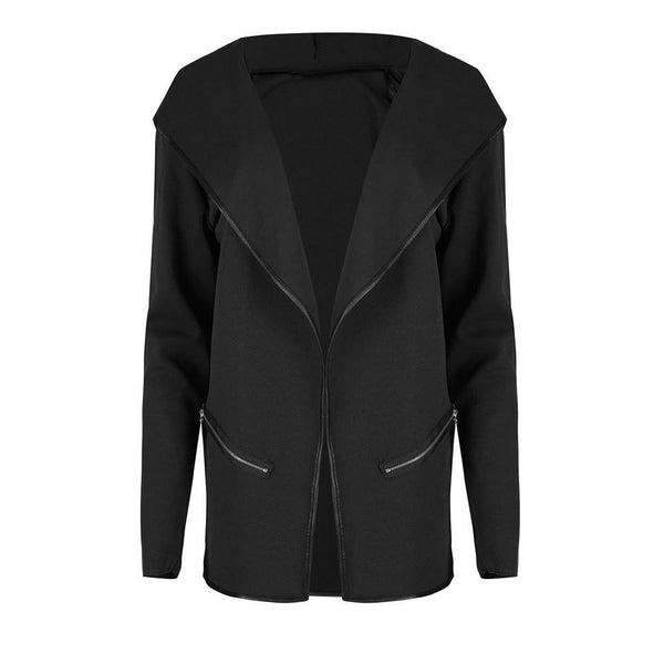 Lapel Plain Long Sleeve Blazer