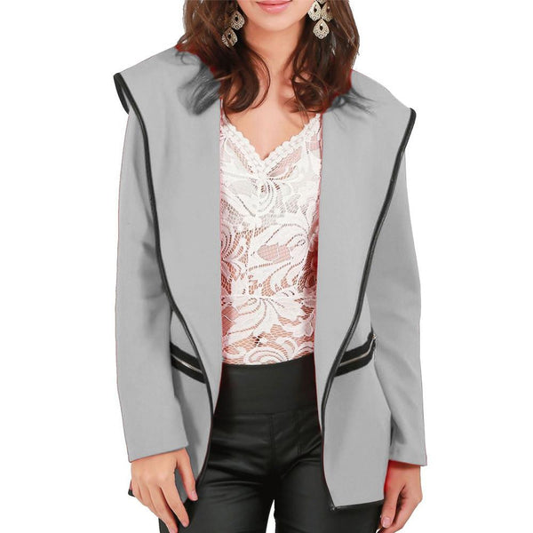 Lapel Plain Long Sleeve Blazer