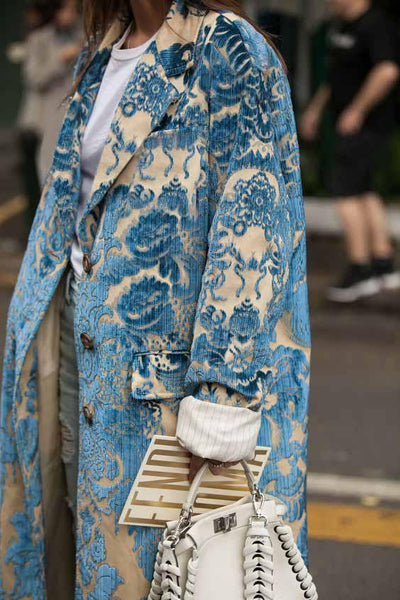 Women Fashion Floral Pattern Printed Long Sleeve Coat