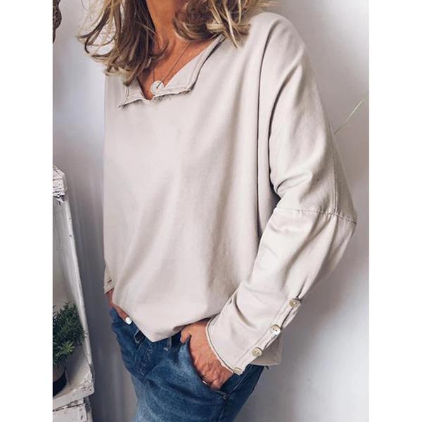 Fall Solid Color Loose Blouse