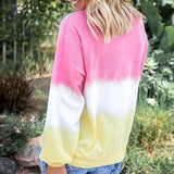 Casual Long Sleeve Multicolor Loose Blouse