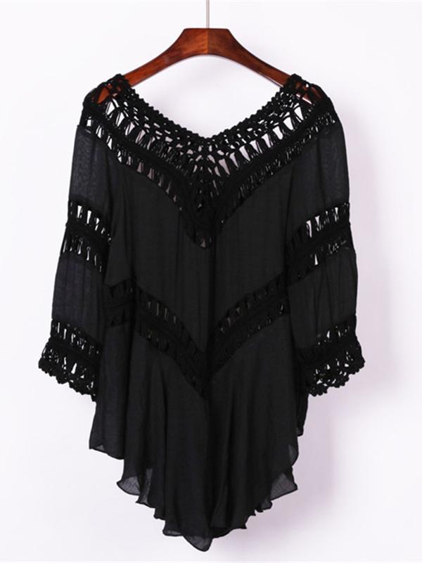 Plain Crochet Hollow Cover-Ups Swimwear – ebuytrends