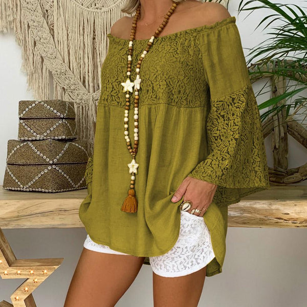 Women Solid Color Tops Casual Fall Blend Holiday Blouse