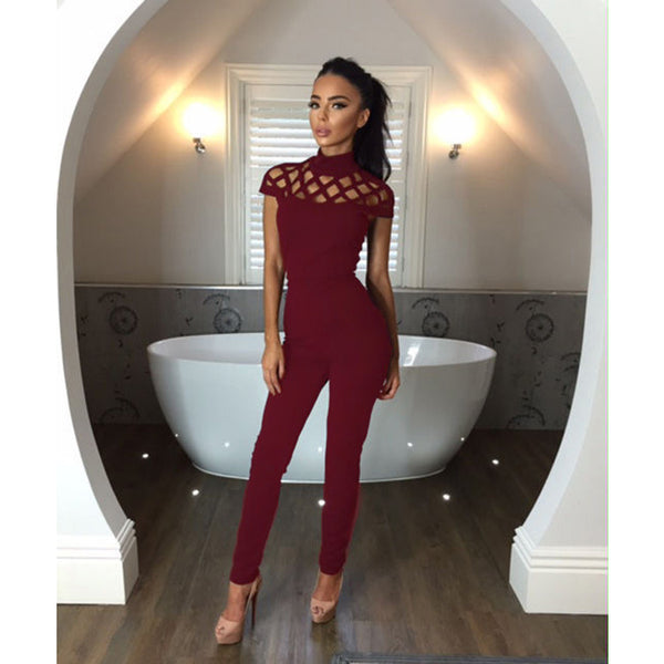 Women Fashion Short Sleeves Sexy Jumpsuits