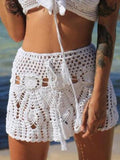 Sexy Hollow Crochet A-Line Skirt Bottom