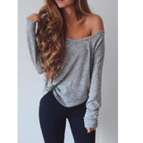 Sexy Long Sleeve Solid Color T-shirts