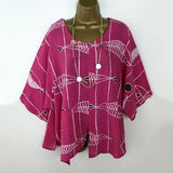 Plus Size Casual Fish Printed Blouse