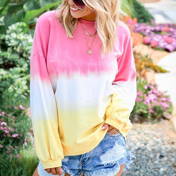 Casual Long Sleeve Multicolor Loose Blouse