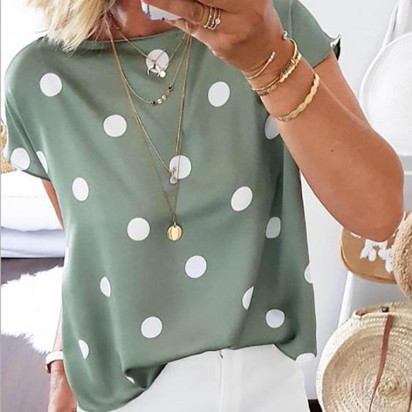 Casual Polka Dot Printed Loose Blouse