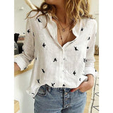 Women's V-neck Animal Print Casual Button Blouses