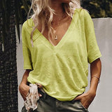 Casual Loose V Neck Blouse