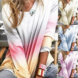 Spring Women Long Sleeve Mixed-Color Casual Blouses