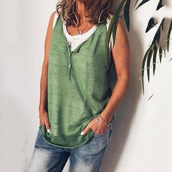 Casual Simple Sleeveless Blouse