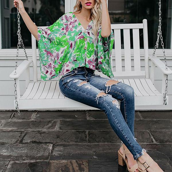 Bohemian Printed Vacation Loose Blouse