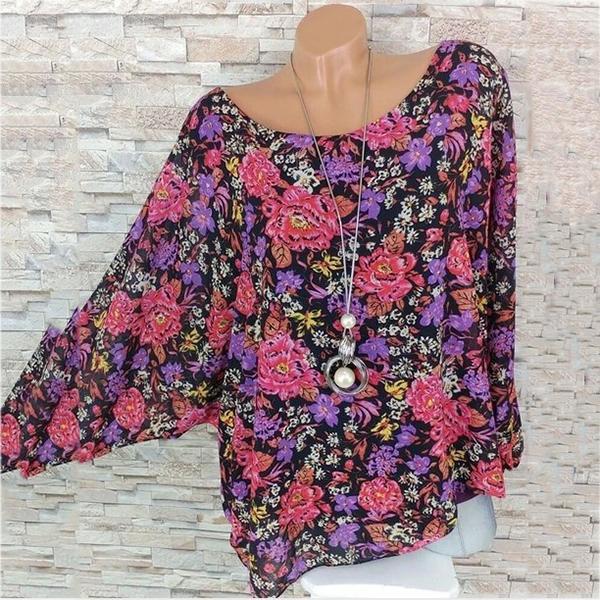 Autumn Casual Long Sleeve Printed Women Blouse