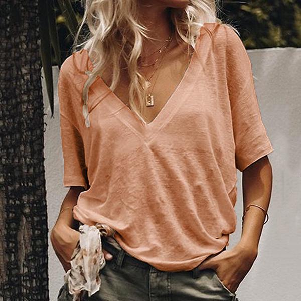 Casual Loose V Neck Blouse