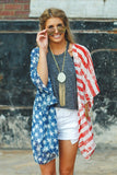 Women flag cardigan  casual dress (blue All code)